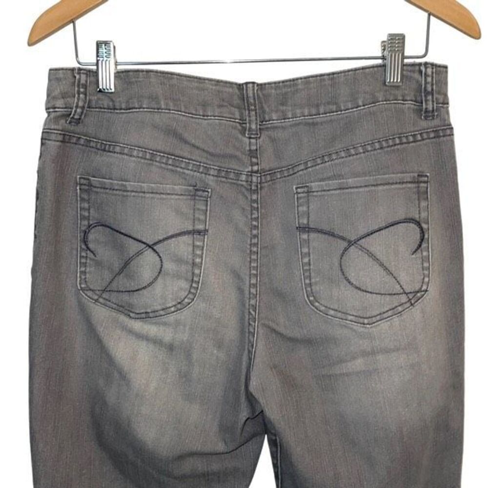 Chico's Platinum Denim Womens Ultimate Fit Stretch Bootcut Jeans Gray Sz 1 (8) - Picture 4 of 11